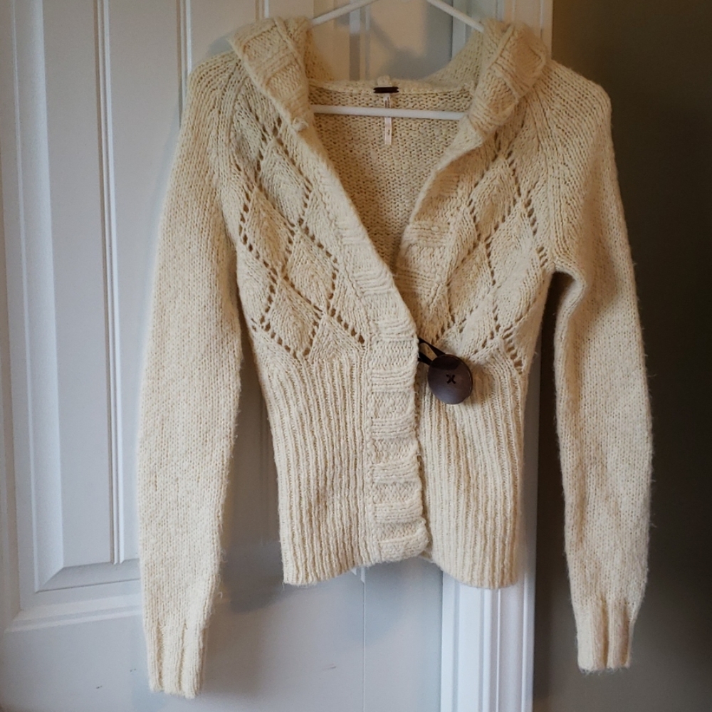 Free People Wool Hooded Sweater